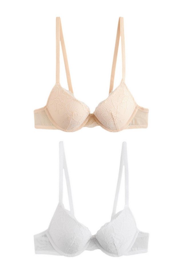 Next Set: Dekolleté-BH 2er-Pack Push-up-Spitzen-BHS mit Einlage (2-tlg) von Next