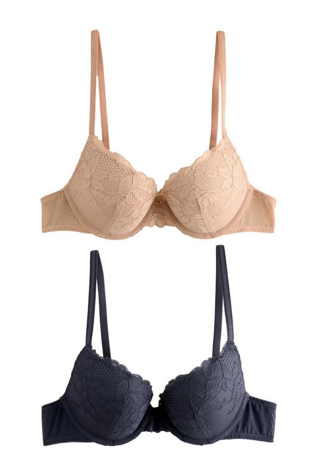 Next Set: Dekolleté-BH 2er-Pack Push-up-Spitzen-BHS mit Einlage (2-tlg) von Next