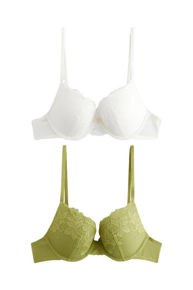 Next Set: Dekolleté-BH 2er-Pack Push-up-Spitzen-BHS mit Einlage (2-tlg) von Next