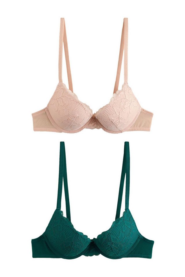 Next Set: Dekolleté-BH 2er-Pack Push-up-Spitzen-BHS mit Einlage (2-tlg) von Next