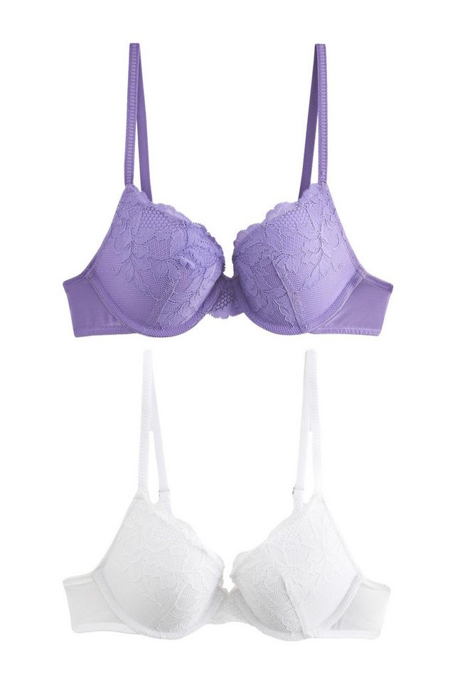 Next Set: Dekolleté-BH 2er-Pack Push-up-Spitzen-BHS mit Einlage (2-tlg) von Next