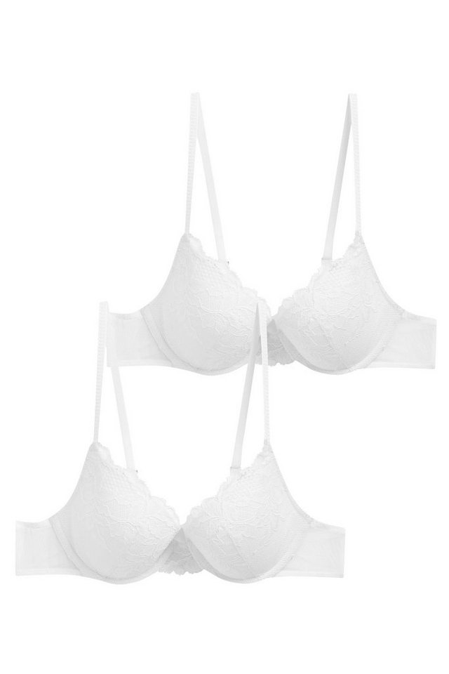 Next Set: Dekolleté-BH 2er-Pack Push-up-Spitzen-BHS mit Einlage (2-tlg) von Next