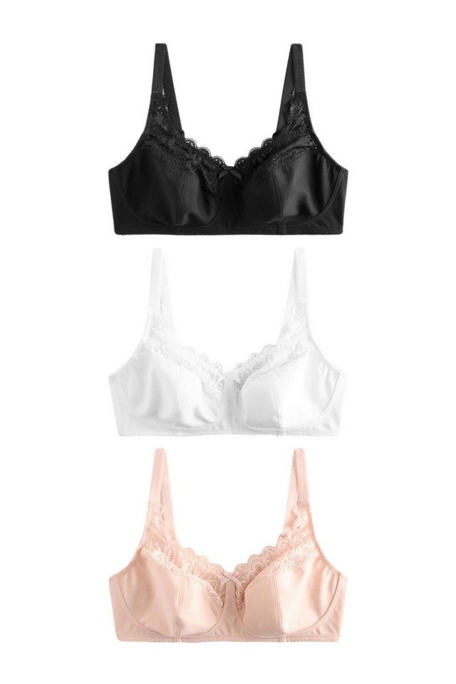 Next Set: Soft-BH Spitzen-BH ohne Bügel für vollen Halt, 3er-Pack (3-tlg) von Next