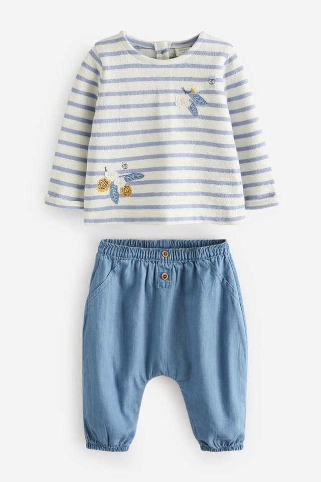 Next Shirt & Hose 2-teiliges Baby-Set mit Top und Denim-Hose (2-tlg) von Next