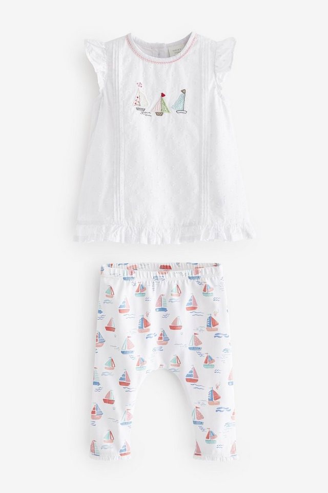 Next Shirt & Leggings 2er-Set Baby-T-Shirt aus Webmaterial und Leggings (2-tlg) von Next