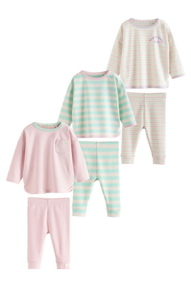 Next Shirt & Leggings Baby-Langarmshirts und Leggings, 6-teiliges Set (6-tlg) von Next