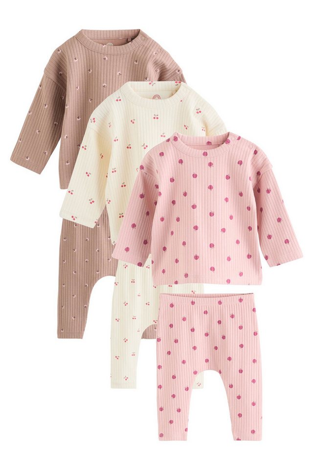Next Shirt & Leggings Baby-Langarmshirts und Leggings, 6-teiliges Set (6-tlg) von Next