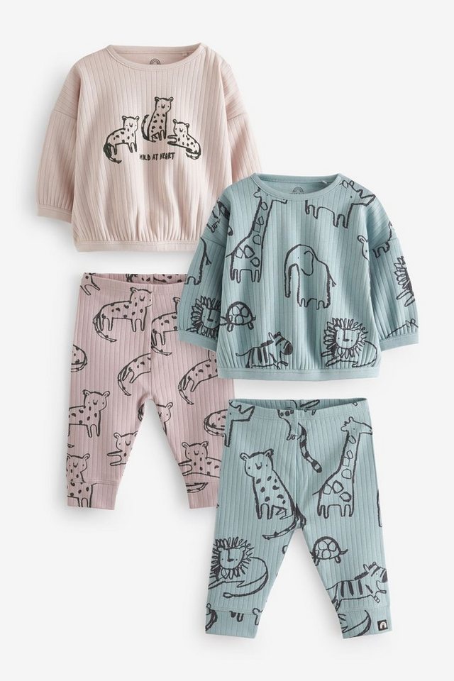 Next Shirt & Leggings T-Shirts und Leggings im 4-teiligen Baby-Set (4-tlg) von Next