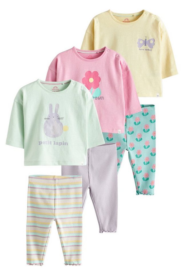 Next Shirt & Leggings T-Shirts und Leggings im 6-teiligen Baby-Set (6-tlg) von Next