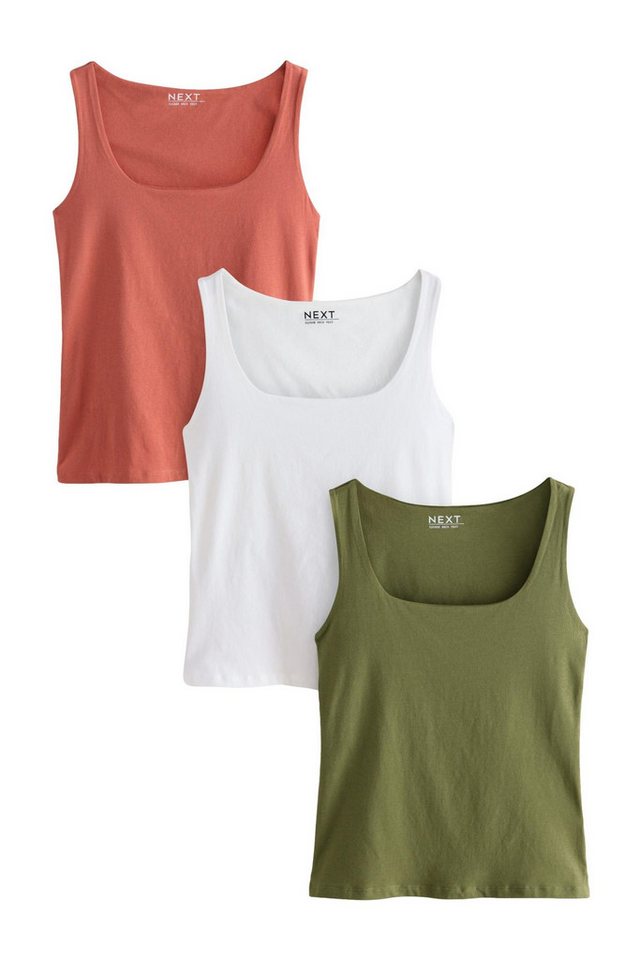 Next Shirttop Top mit eckigem Ausschnitt (3-tlg) von Next