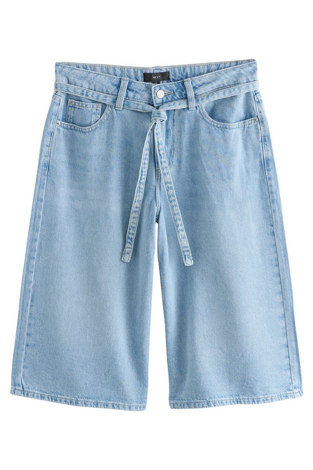 Next Shorts Jeansshorts mit Bindegürtel, Kurzgröße (1-tlg) von Next