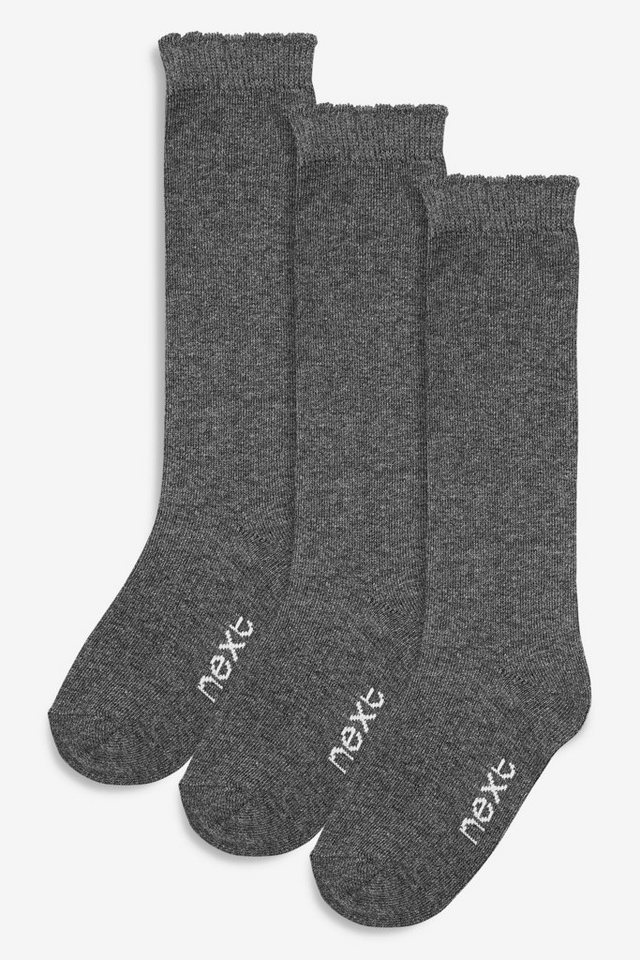 Next Socken Kniestrümpfe mit hohem Baumwollanteil, 3er-Pack (3-Paar) von Next