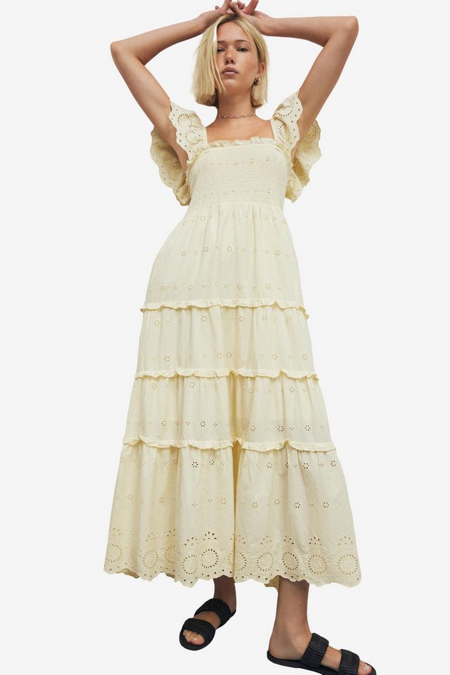 Next Sommerkleid Gerafftes Sommerkleid mit Stickereien (1-tlg) von Next