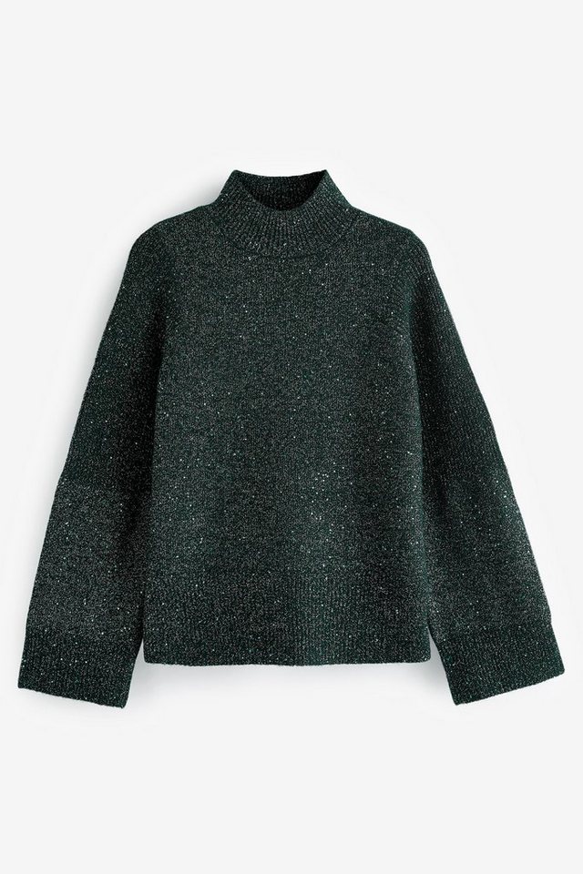 Next Stehkragenpullover Langärmeliges Pulloverkleid mit Pailletten (1-tlg) von Next