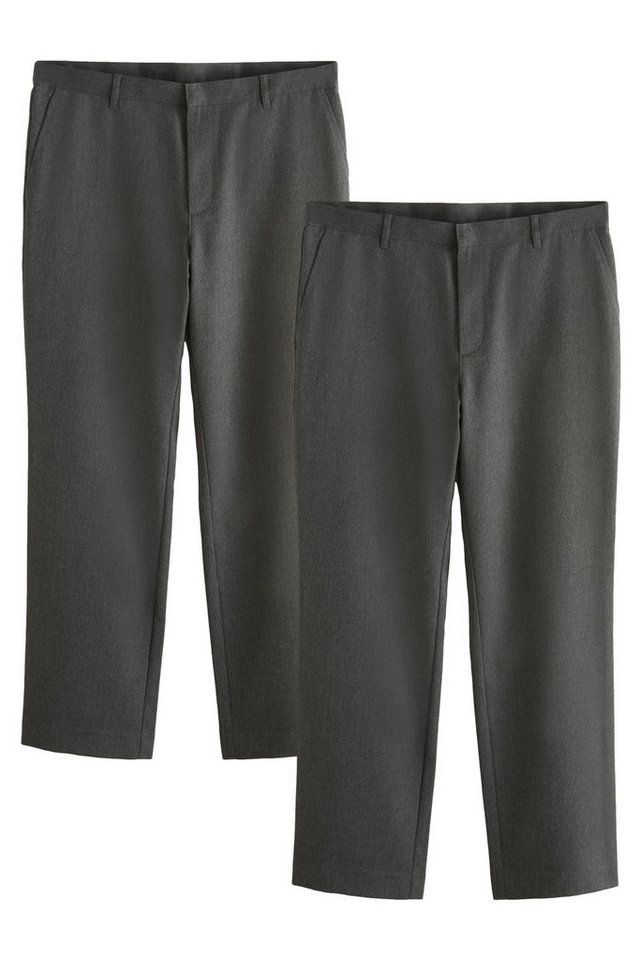 Next Stoffhose 2er-Pack Slim Fit Hosen ohne Bundfalten (2-tlg) von Next