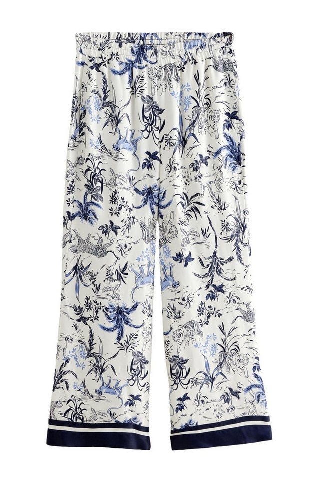 Next Stoffhose Satinhose mit weitem Beinschnitt, Kurzgröße (1-tlg) von Next