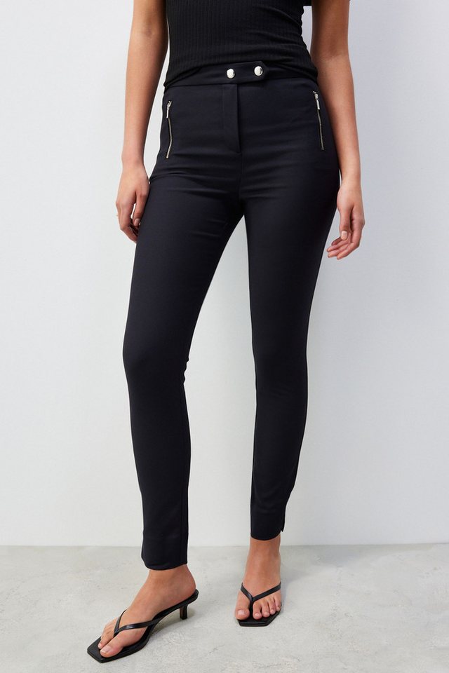 Next Stoffhose Skinny Fit Hose mit Reißverschluss, Kurzgröße (1-tlg) von Next
