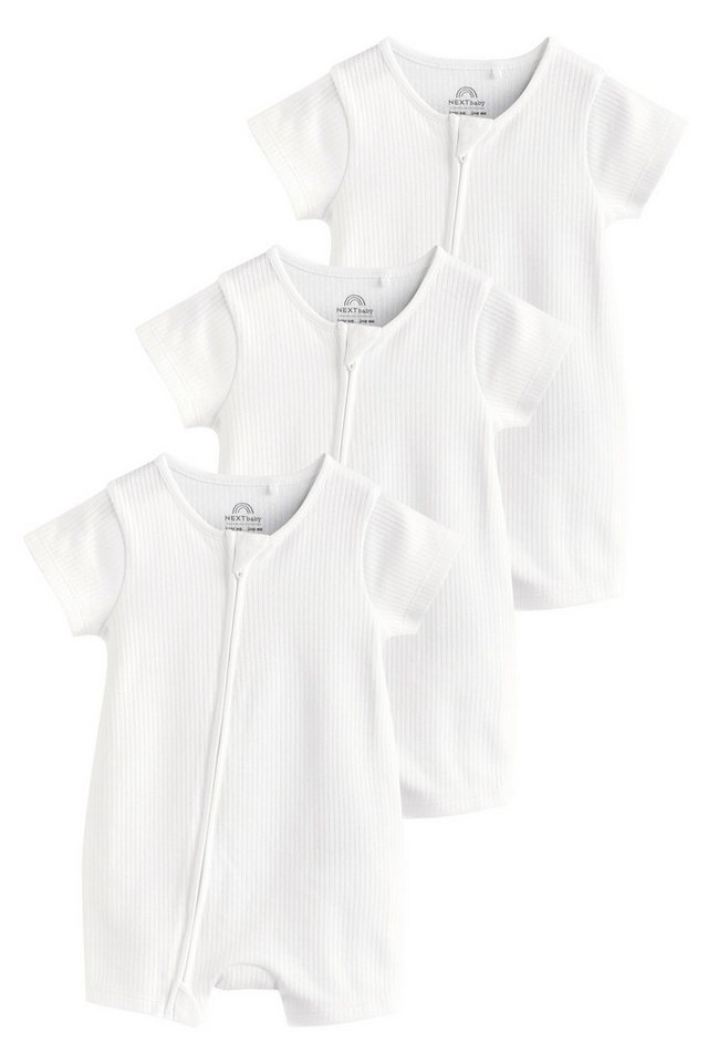 Next Strampler 3er-Pack Baby-Strampler mit 2-Wege-Reißverschluss (3-tlg) von Next