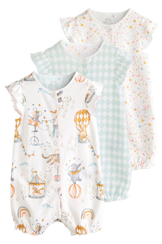 Next Strampler 3er-Pack Baby-Strampler mit Print aus Baumwolle (3-tlg) von Next