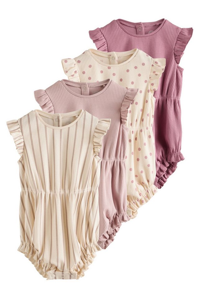 Next Strampler 4er-Pack Baby-Strampler mit gerüschter Schulter (4-tlg) von Next