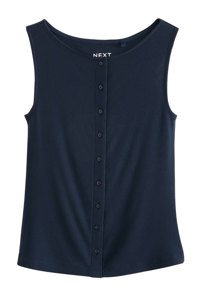 Next Strickjacke Gerippte, ärmellose und geknöpfte Strickjacke (1-tlg) von Next