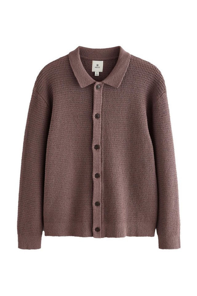 Next Strickjacke Relaxed Fit Hemdjacke mit Häkelstruktur (1-tlg) von Next