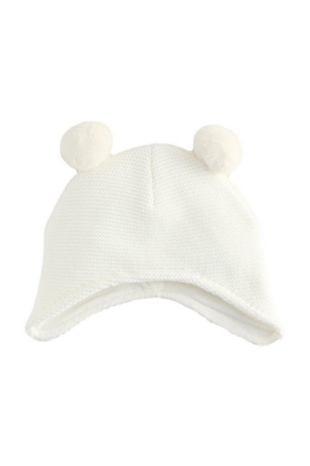 Next Strickmütze Baby Gestrickte Trapper-Mütze mit zwei Bommeln (1-St) von Next