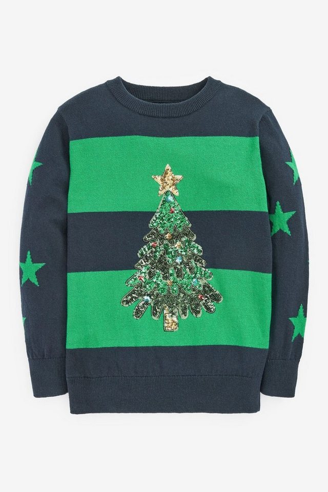 Next Strickpullover Pullover mit Weihnachtsbaummotiv aus Pailletten (1-tlg) von Next