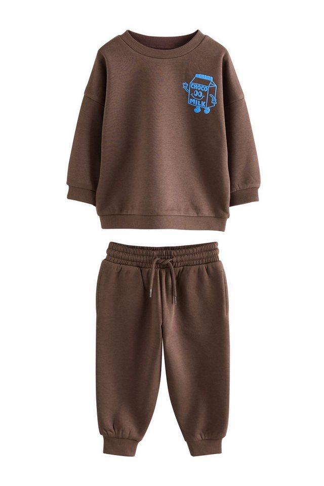Next Sweatanzug Rundhalspullover mit Print und Jogginghose im Set (2-tlg) von Next