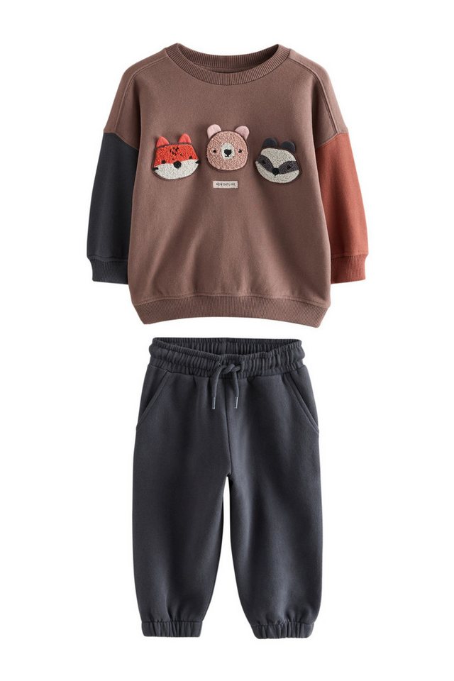 Next Sweatanzug Sweatshirt mit Applikation und Jogginghose im Set (2-tlg) von Next