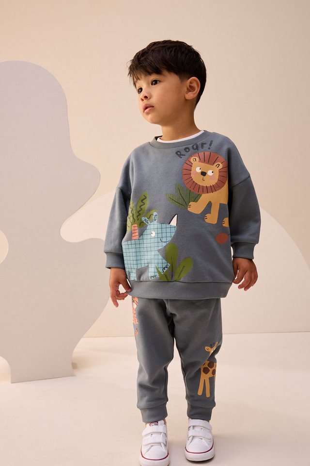 Next Sweatanzug Sweatshirt mit Print und Jogginghose im Set (2-tlg) von Next