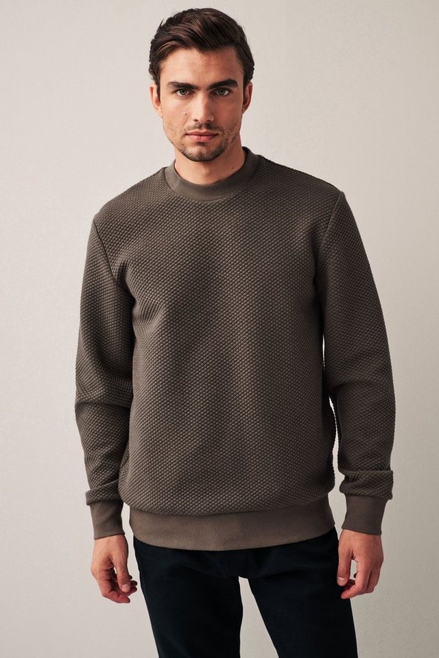 Next Sweatshirt Strukturiertes Premium-Sweatshirt mit Rundhals (1-tlg) von Next
