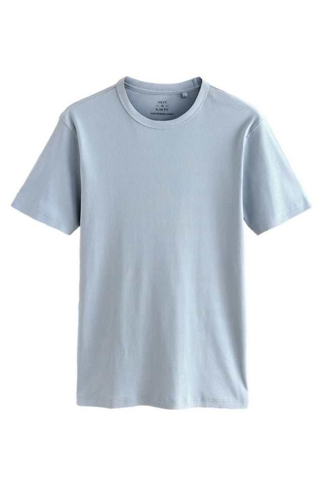 Next T-Shirt Geripptes Slim Fit T-Shirt mit kurzen Ärmeln (1-tlg) von Next