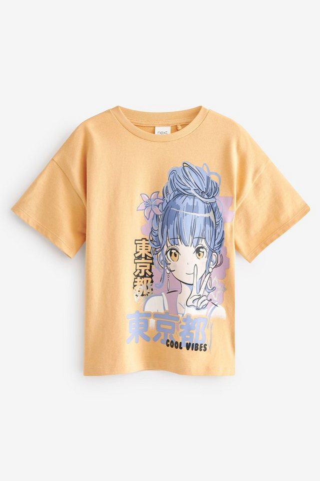Next T-Shirt Glitzer-T-Shirt für Mädchen Anime (1-tlg) von Next