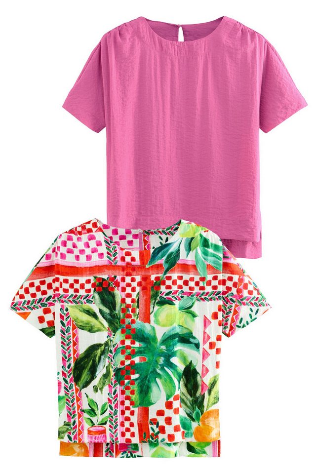 Next T-Shirt Kastige T-Shirts aus Strukturstoff, 2er-Pack (2-tlg) von Next