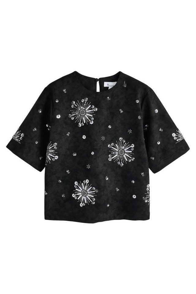 Next T-Shirt Verziertes N. Premium Hemd aus Velourskunstleder (1-tlg) von Next