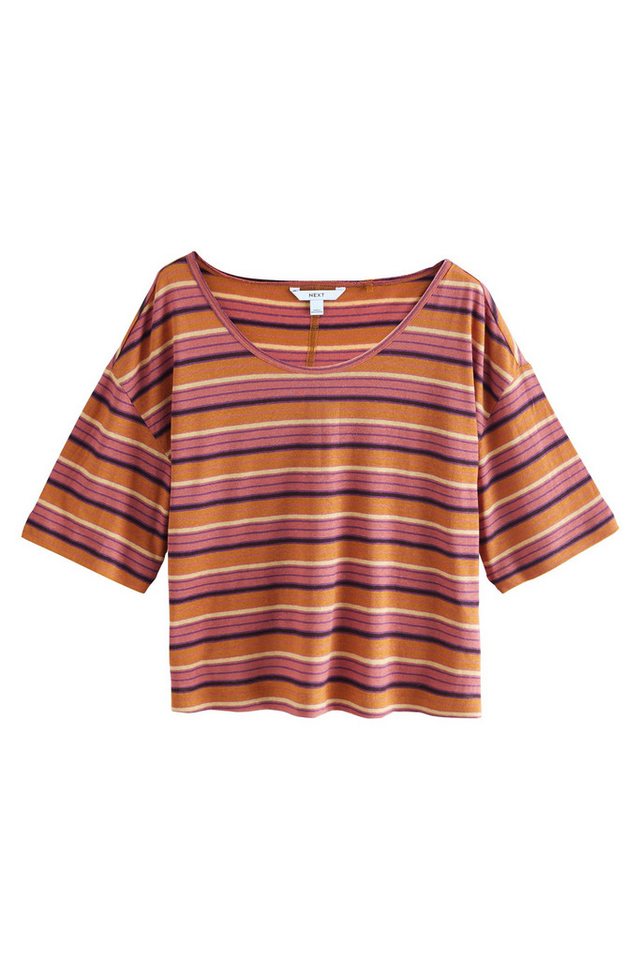 Next T-Shirt Weiches T-Shirt mit U-Ausschnitt, Leinen-Modalmix (1-tlg) von Next