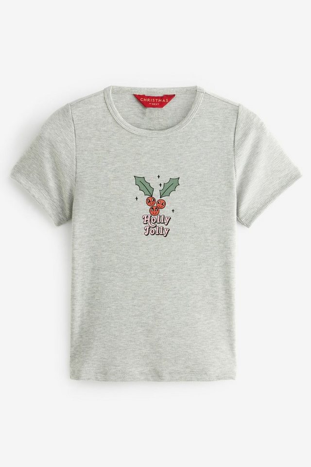 Next T-Shirt Weihnachts-T-Shirt, Holly-Jolly-Grafik (1-tlg) von Next