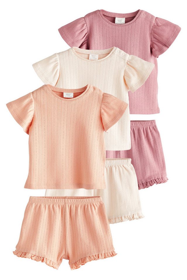 Next T-Shirt & Shorts 6-teiliges Baby-Set mit T-Shirt und Shorts (6-tlg) von Next