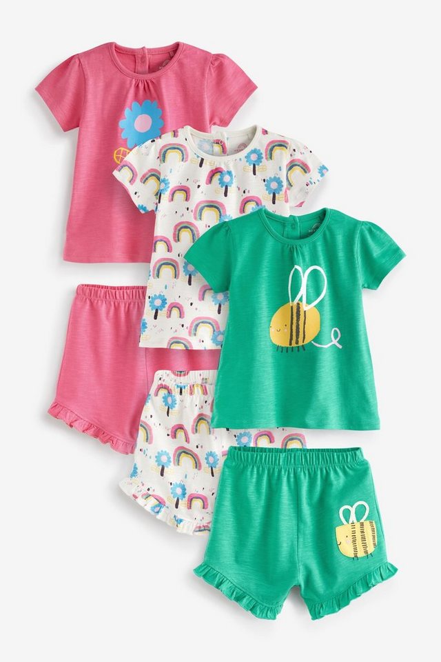 Next T-Shirt & Shorts Baby-T-Shirt und Shorts im 6-teiligen Set (6-tlg) von Next