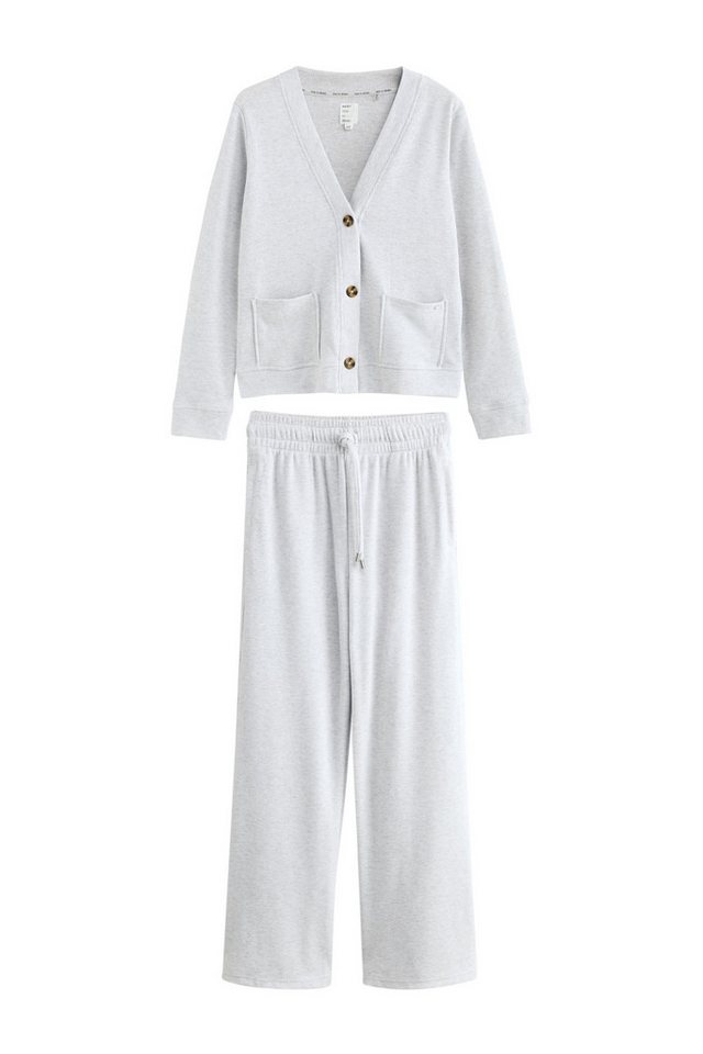 Next Top & Hose Gemütliche Strickjacke mit Waffelstruktur + Hose (2-tlg) von Next