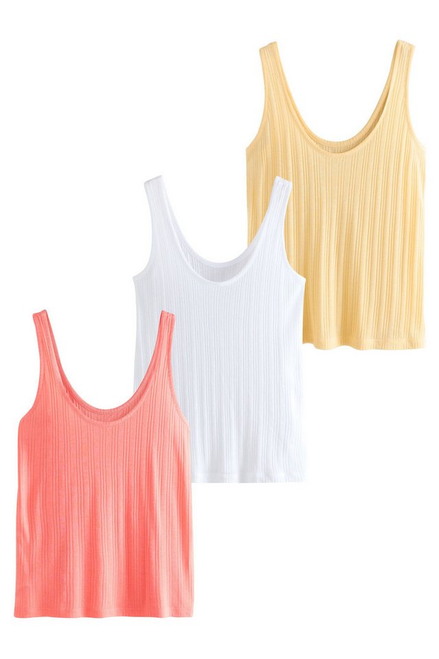 Next Trägertop Gerippte Trägertops, 3er-Pack (3-tlg) von Next