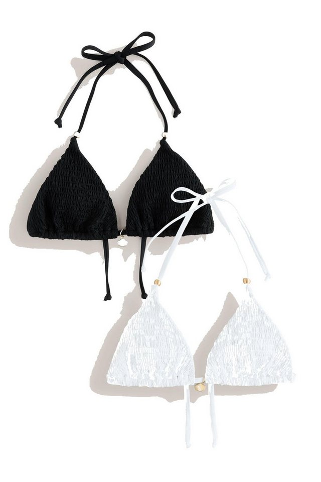 Next Triangel-Bikini-Top Gesmokte Triangel-Bikinioberteile, 2er-Pack (2-St) von Next