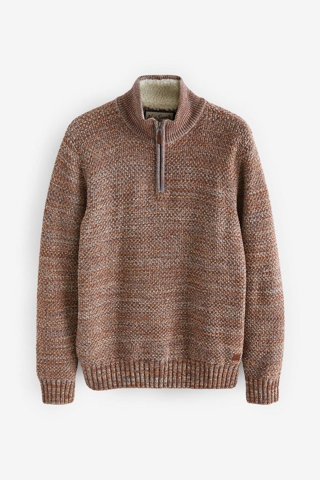 Next Troyer Pullover mit RV-Kragen und Teddykunstfell (1-tlg) von Next