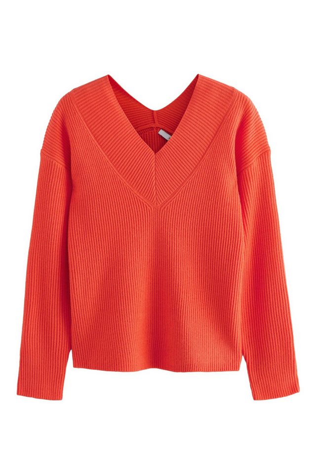 Next V-Ausschnitt-Pullover Ripp-Oberteil mit V-Ausschnitt (1-tlg) von Next