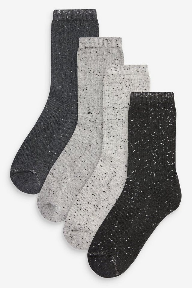 Next Kurzsocken Genoppte Socken mit gepolsterter Sohle, 4er-Pack (4-Paar) von Next