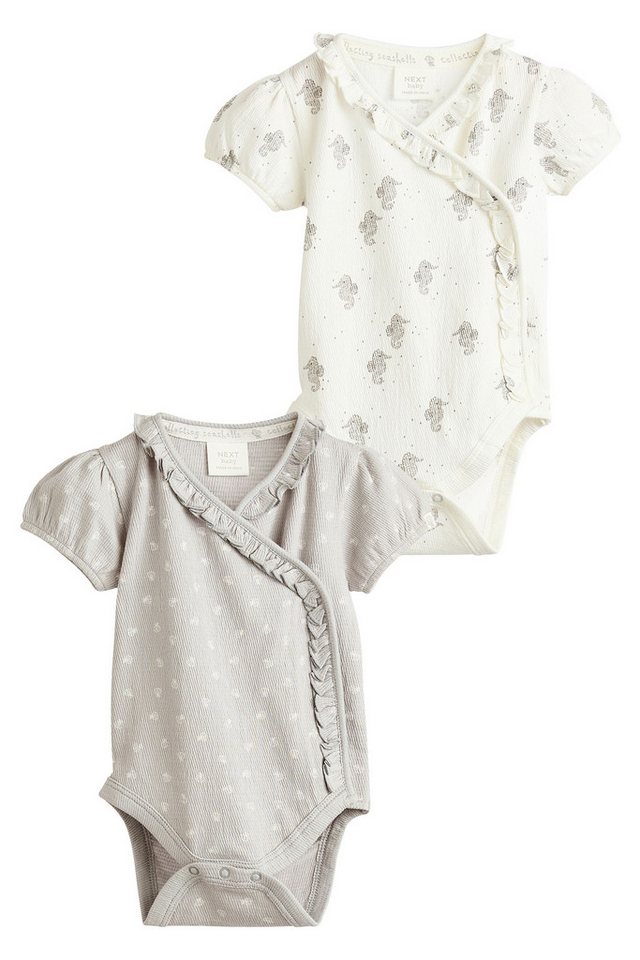 Next Wickelbody Baby Strukturierte Wickel-Bodysuits im 2er Pack (2-tlg) von Next