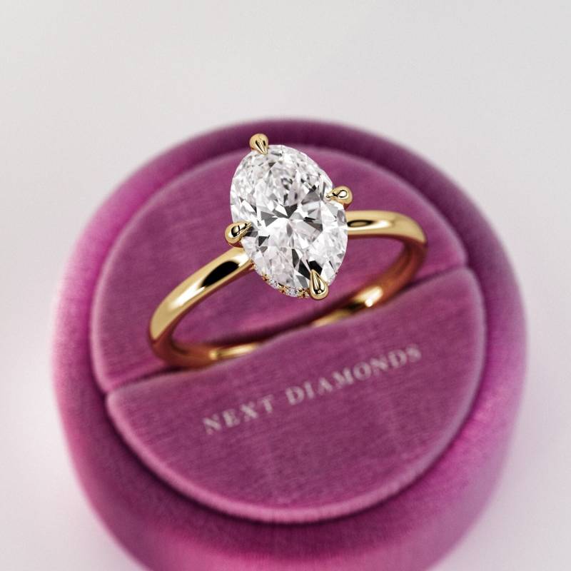 2 Karat Oval Lab Zuchtdiamant Drachen Set Verlobungsring/Einzigartiger Versteckter Halo Jubiläumsring 14K Gold Kompass Ring E Vs1 Igi von NextDiamonds