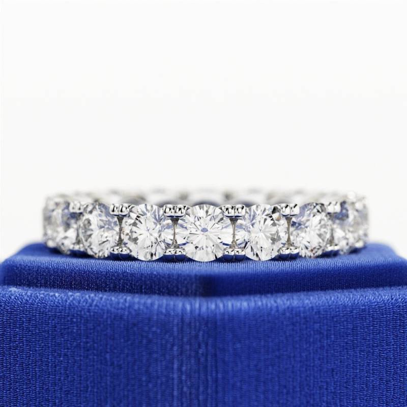 3 Karat Diamant Eternity Ring/E-F Vvs Lab Zuchtdiamant Band Weißgold Ehering Mit Geteilten Zinken Einzigartige Volle von NextDiamonds