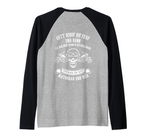 Backprint Gott Schuf die frau und dann erfand er Bier Raglan von NextLevel Merch